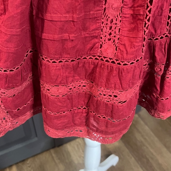 Tularosa Payton Lace Dress Burnt Cayenne 3/4 Sleeve Button Front Sz XS Revolve - Picture 14 of 14